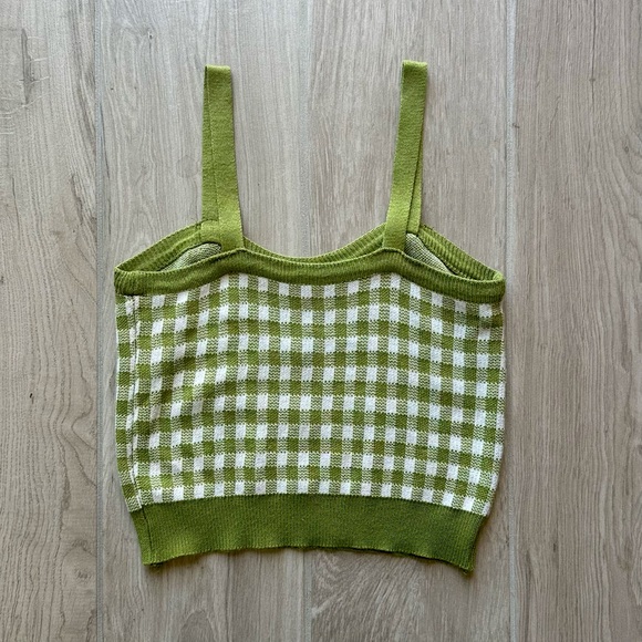 Urban Outfitters Cropped Gingham Sweater Top - Picture 2 of 2
